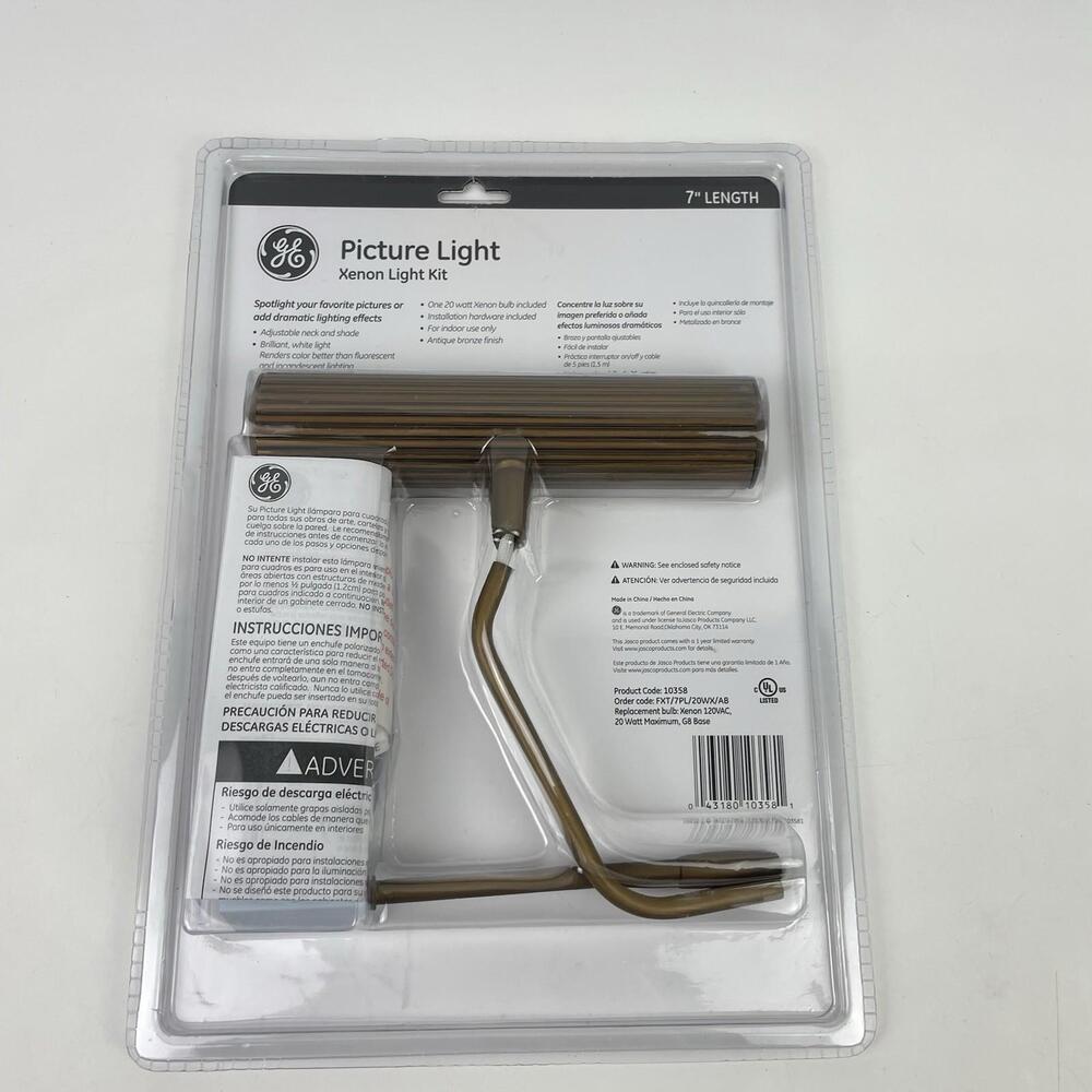 GE Xenon Picture Light Kit  7” 10358 - New Sealed Package